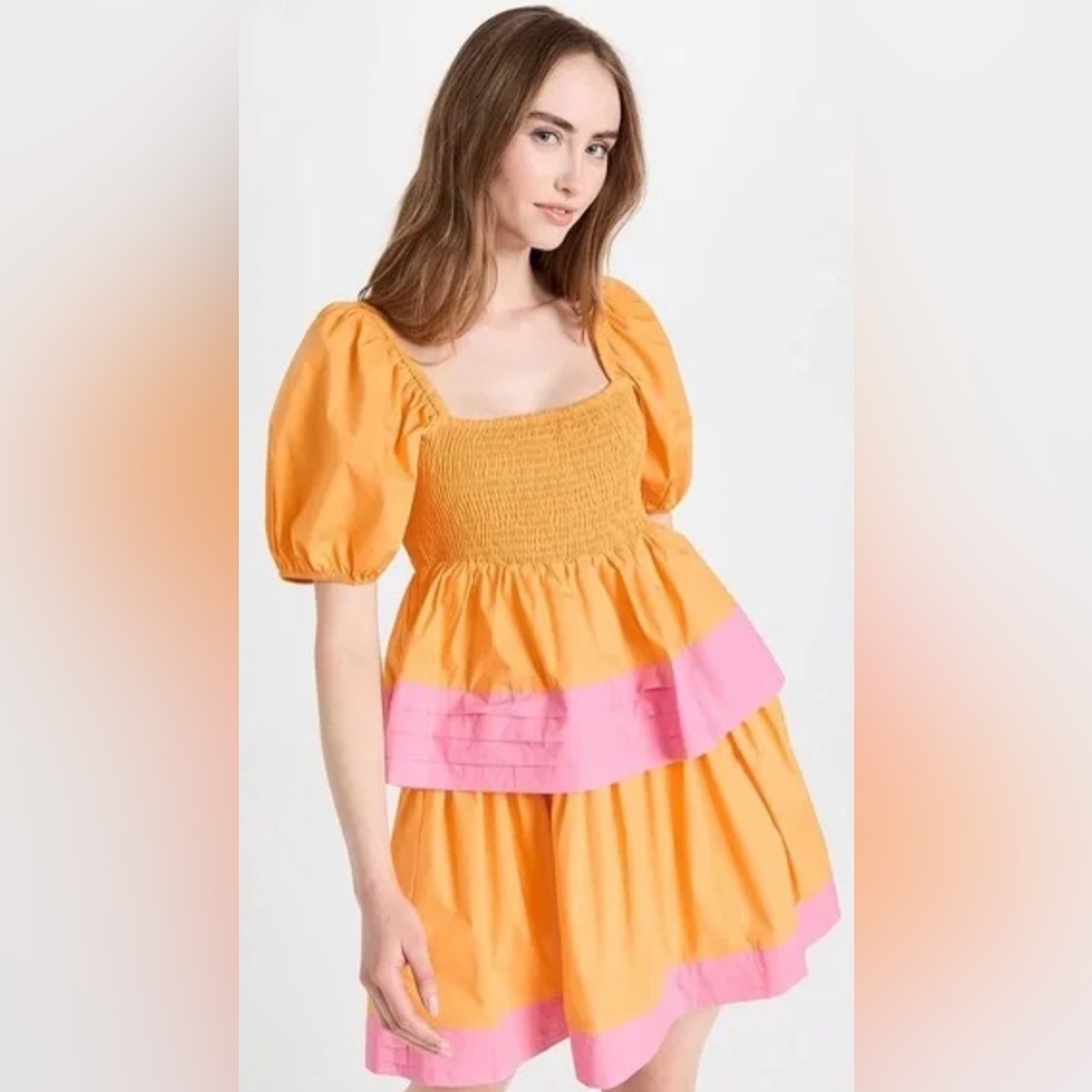 NWT English Factory Orange and Pink Babydoll Dress